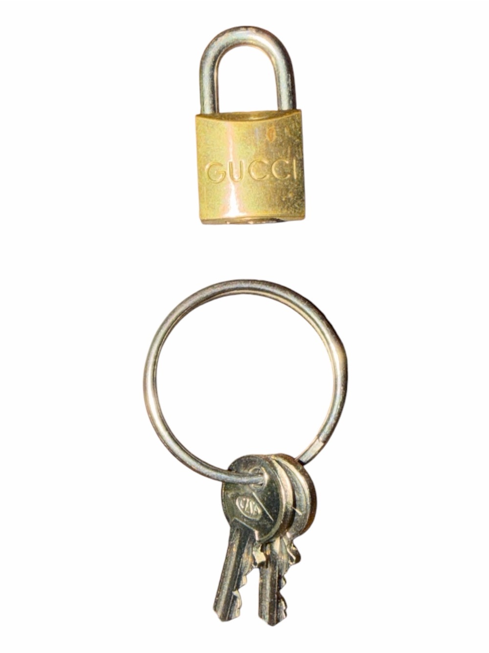 Authentic Vintage Gucci Padlock Lock with 2 Keys and Ring Hardware